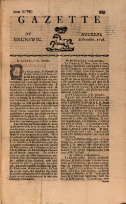 Gazette de Brunswig Mittwoch 8. Dezember 1756