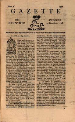 Gazette de Brunswig Mittwoch 15. Dezember 1756