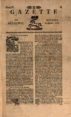 Gazette de Brunswig Mittwoch 12. Januar 1757