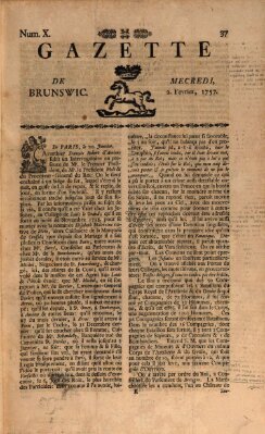 Gazette de Brunswig Mittwoch 2. Februar 1757