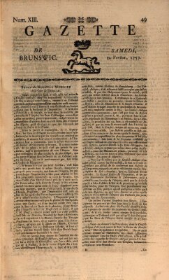 Gazette de Brunswig Samstag 12. Februar 1757