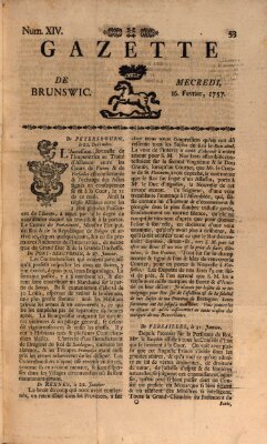 Gazette de Brunswig Mittwoch 16. Februar 1757