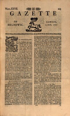 Gazette de Brunswig Samstag 2. April 1757