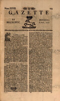 Gazette de Brunswig Mittwoch 6. April 1757