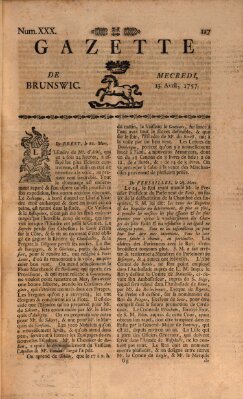 Gazette de Brunswig Mittwoch 13. April 1757