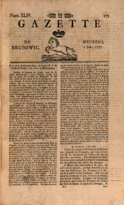 Gazette de Brunswig Mittwoch 1. Juni 1757