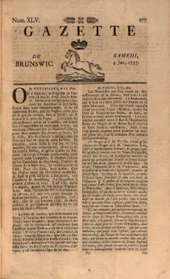 Gazette de Brunswig Samstag 4. Juni 1757