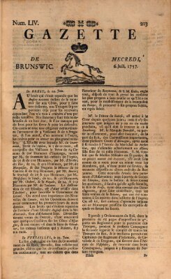 Gazette de Brunswig Mittwoch 6. Juli 1757