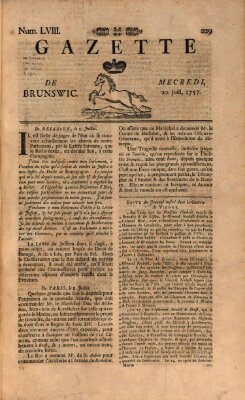 Gazette de Brunswig Mittwoch 20. Juli 1757