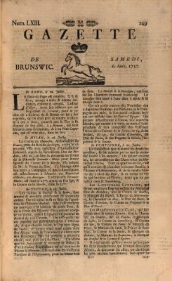 Gazette de Brunswig Samstag 6. August 1757