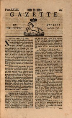 Gazette de Brunswig Mittwoch 24. August 1757