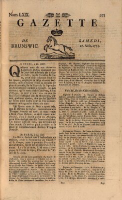 Gazette de Brunswig Samstag 27. August 1757