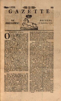 Gazette de Brunswig Mittwoch 7. September 1757