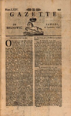 Gazette de Brunswig Samstag 17. September 1757