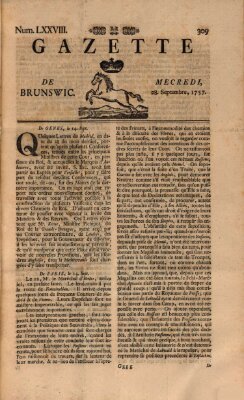 Gazette de Brunswig Mittwoch 28. September 1757