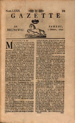 Gazette de Brunswig Samstag 1. Oktober 1757