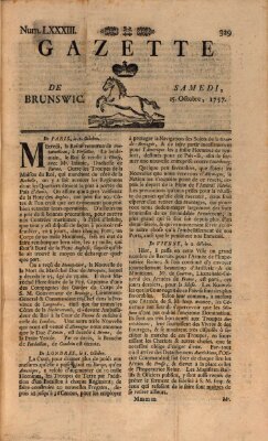 Gazette de Brunswig Samstag 15. Oktober 1757