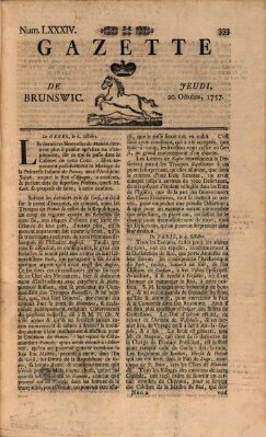 Gazette de Brunswig Donnerstag 20. Oktober 1757