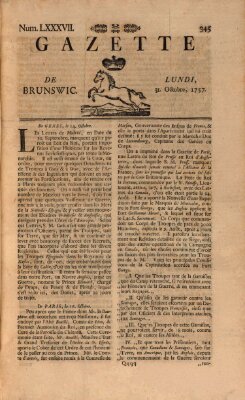 Gazette de Brunswig Montag 31. Oktober 1757