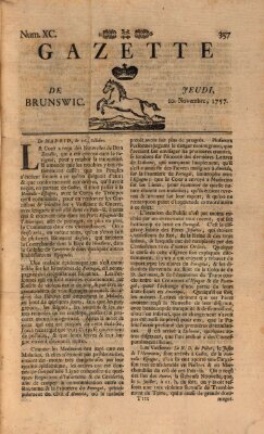 Gazette de Brunswig Donnerstag 10. November 1757