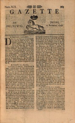 Gazette de Brunswig Donnerstag 17. November 1757