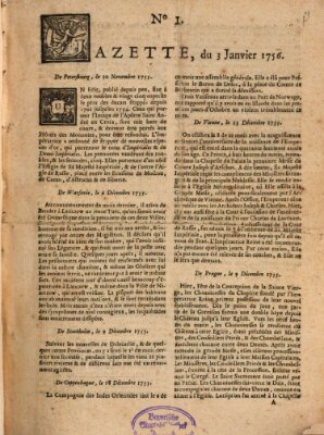 Gazette (Gazette de France) Samstag 3. Januar 1756