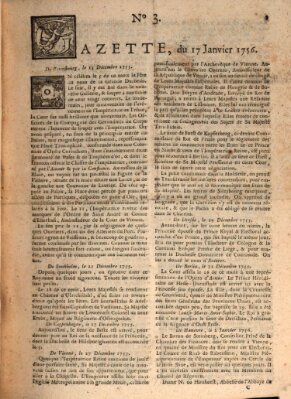 Gazette (Gazette de France) Samstag 17. Januar 1756