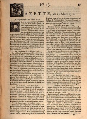 Gazette (Gazette de France) Samstag 27. März 1756