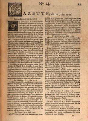 Gazette (Gazette de France) Samstag 12. Juni 1756