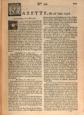 Gazette (Gazette de France) Samstag 26. Juni 1756