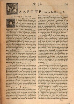 Gazette (Gazette de France) Samstag 31. Juli 1756