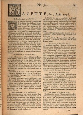 Gazette (Gazette de France) Samstag 7. August 1756