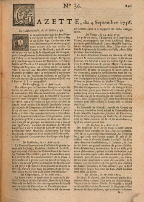 Gazette (Gazette de France) Samstag 4. September 1756