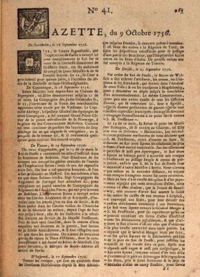 Gazette (Gazette de France) Samstag 9. Oktober 1756