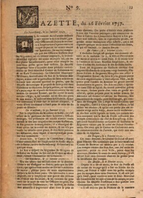 Gazette (Gazette de France) Samstag 26. Februar 1757