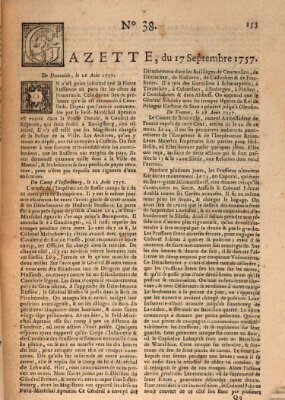 Gazette (Gazette de France) Samstag 17. September 1757