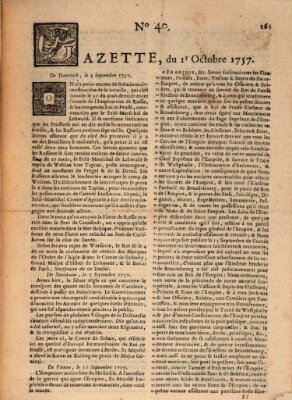 Gazette (Gazette de France) Samstag 1. Oktober 1757