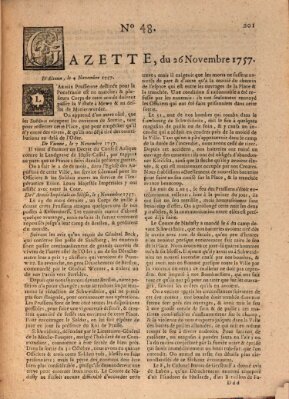 Gazette (Gazette de France) Samstag 26. November 1757