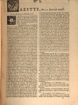 Gazette (Gazette de France) Samstag 21. Januar 1758