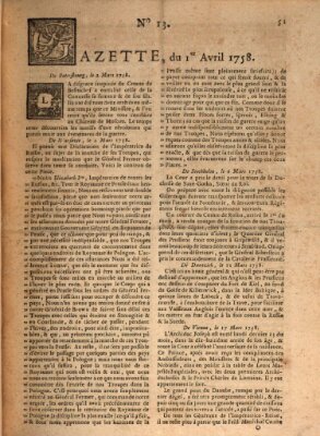 Gazette (Gazette de France) Samstag 1. April 1758