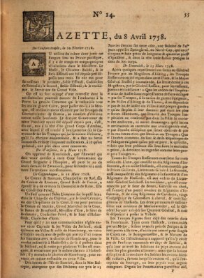 Gazette (Gazette de France) Samstag 8. April 1758