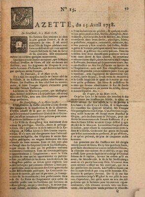 Gazette (Gazette de France) Samstag 15. April 1758