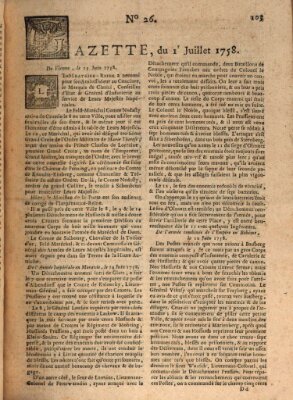 Gazette (Gazette de France) Samstag 1. Juli 1758