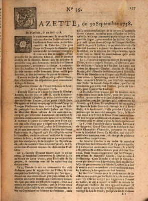 Gazette (Gazette de France) Samstag 30. September 1758