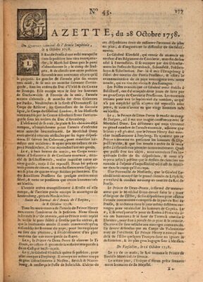 Gazette (Gazette de France) Samstag 28. Oktober 1758