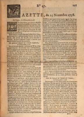 Gazette (Gazette de France) Samstag 25. November 1758