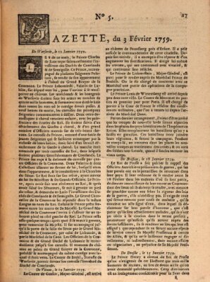 Gazette (Gazette de France) Samstag 3. Februar 1759