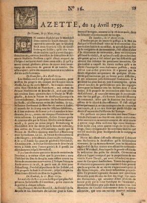 Gazette (Gazette de France) Samstag 14. April 1759