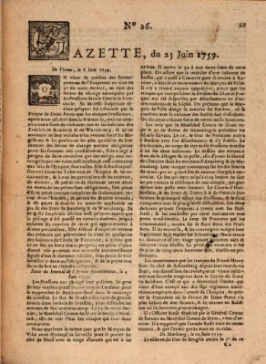 Gazette (Gazette de France) Samstag 23. Juni 1759