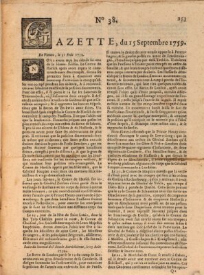 Gazette (Gazette de France) Samstag 15. September 1759